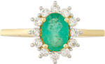 9 Karátos Arany Gyűrű Brazil Smaragddal és Természetes Cirkónnal, PCY11219/54