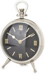 Art-Pol Loyd design magasfényű ezüst kerek kvarc asztali óra római számokkal 23x18x8, 5cm (164123)