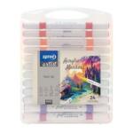 SPREE Markere cu Vopsea Acrilica, Set de 24 Culori, 2 Capete, in Cutie cu Maner (KH-SP58153)