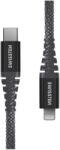 SWISSTEN 71544010 Kevlar USB Type-C apa - Lightning apa Adat és töltő kábel - Fekete (1.5m) (71544010) (71544010)