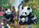 Schmidt Spiele - Puzzle Pandafamilie am Wasserfall - 500 piese Puzzle