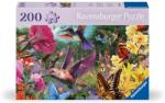 Ravensburger - Puzzle pentru varstnici pasari Colibri si fluturi cu sablon de imagine si suport din carton 200 piese mari XL (RVSPA01369) - ejuniorul