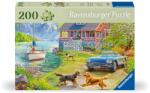 Ravensburger - Puzzle pentru varstnici casa pe malul lacului cu sablon de imagine si suport din carton 200 piese mari XL (RVSPA01370) - ejuniorul