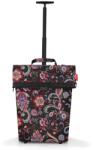 Reisenthel TROLLEY M gurulós, fekete, virág motívumoss bevásárlókocsi NT7063 - borond-aruhaz