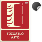  TŰZGÁTLÓ AJTÓ - Tűzvédelmi jel, öntapadó felirat, utánvilágító IMPLASER B150