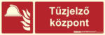  TŰZJELZŐ KÖZPONT felirat - Tűzvédelmi jel, Utánvilágító műanyag tábla 30x10 cm, 0, 7 mm vastag - IMPLASER B150