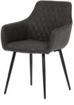 Artium Modern Karos Étkezőszék Elegáns Díszvarrással. Fekete Szövet Kárpitozás. DCH-225. Raktárról (r-DCH-225_BK3)