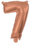 Számok Színes Rose Gold 7-es szám fólia lufi 95 cm (PNN92483)