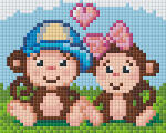 Pixelhobby 801371 Majmocskák kreatív szett 10, x12, 7cm 1 alaplapos (801371)