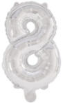 Számok Ezüst Silver 8-as szám fólia lufi 95 cm (PNN92474)