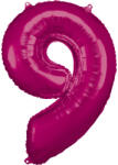Számok Rózsaszín Pink óriás szám fólia lufi 9-es, 86x63 cm (DPA9907293)