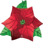 Karácsony Mikulásvirág Red fólia lufi 66 cm (DPA4334375)