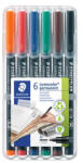 STAEDTLER Alkoholos marker készlet, OHP, 1 mm, STAEDTLER "Lumocolor® 317 M", 6 különböző szín (317 WP6)
