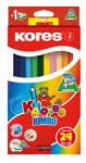 Kores Színes ceruza készlet, háromszögletű, jumbo, KORES "Kolores Jumbo", 24 különböző szín (93524)