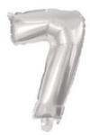  Ezüst Silver 7-es szám fólia lufi 10 cm (PNN91545)