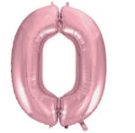 Számok Rózsaszín Light Pink 0-ás szám fólia lufi 92 cm (MLG109191)