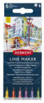 Derwent Tűfilc készlet, 0, 3 mm, DERWENT "Line Marker", 6 különböző szín (2305576) - kreativjatek