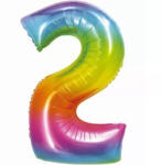  Szivárvány színű, számos fólia lufi, 76 cm - 2 (210747)
