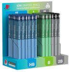 ICO Grafitceruza display ICO Süni háromszög HB, B, 2B dark pasztell 184 darabos