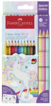 Faber-Castell Színes ceruza FABER-CASTELL Grip Unikornis matricával 10 darabos + 3 darab Sparkle pasztell színes ceruzával (201542)