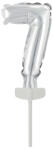 Számok Ezüst Silver 7-es szám fólia lufi tortára 13 cm (DPA9912691)