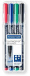 STAEDTLER Alkoholos marker készlet, OHP, 1 mm, STAEDTLER "Lumocolor® 317 M", 4 különböző szín (317 WP4) - kreativjatek