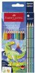 Faber-Castell Színes ceruza FABER-CASTELL Grip Dinoszaurusz matricával 10 darabos + 3 darab metál színes ceruzával (201545) - kreativjatek