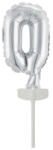  Ezüst Silver 0-ás szám fólia lufi tortára 13 cm (DPA9912684)