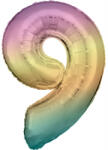 Számok Színes Pastel Rainbow óriás szám fólia lufi 9-es, 83 cm (DPA9909707)