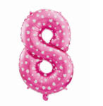  Rózsaszín Pink with Hearts 8-as szám fólia lufi 61 cm (MLG105988) - kreativjatek