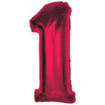 Számok Piros 1-es Red szám fólia lufi 92 cm (MLG195262)