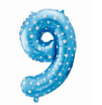  Kék Blue with Stars 9-es szám fólia lufi 64 cm (MLG106206) - kreativjatek