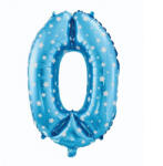 Számok Kék Blue with Stars 0-ás szám fólia lufi 61 cm (MLG106022)
