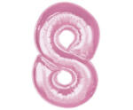  Rózsaszín 8-as Light Pink szám fólia lufi 92 cm (MLG195651) - kreativjatek