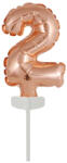  Színes Rose Gold 2-es szám fólia lufi tortára 13 cm (DPA9912696)
