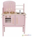  Fa Játékkonyha Kiegészítőkkel, Pasztell Rózsaszín