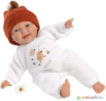 Llorens : Lány csecsemő 31cm-es baba madárkás ruhában