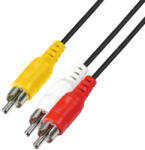  Home A 4X audió kábel, 3 RCA dugó-3 RCA dugó, 1, 5 m - koronaphone