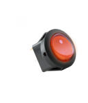 Somogyi Elektronic AKV 11 világítós billenőkapcsoló, 1 áramkör - 2 állás, 12 V, piros, kerek