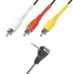 Somogyi Elektronic VC 20-2 videókábel, 4 pólusú 3, 5mm dugó, RCA dugó, 2m - koronaphone