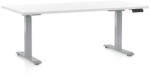 Rauman Masa inaltime reglabila OfficeTech D, 160 x 80 cm, bază gri, alb