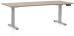 Rauman Masa inaltime reglabila OfficeTech D, 180 x 80 cm, bază gri, stejar