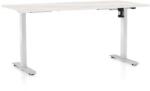 Rauman Masă înălțime reglabilă OfficeTech A, 160 x 80 cm, picioare albe, frasin alb