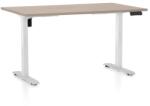 Rauman Masa inaltime reglabila OfficeTech B, 120 x 80 cm, bază albă, stejar