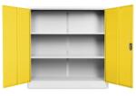 Rauman Dulap metalic universal mediu 120 x 40 x 120 cm, încuietoare cilindrică, galben - ral 1023 Dulap arhivare
