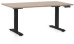Rauman Masa inaltime reglabila OfficeTech D, 140 x 80 cm, bază neagră, stejar