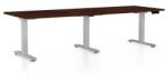 Rauman Masă înălțime reglabilă OfficeTech Long, 240 x 80 cm, picioare gri, wenge