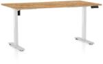 Rauman Masă înălțime reglabilă OfficeTech B, 160 x 80 cm, picioare albe, stejar auriu