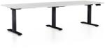 Rauman Masa inaltime reglabila OfficeTech Long, 240 x 80 cm, bază neagră, gri deschis