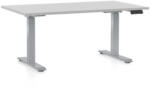 Rauman Masa inaltime reglabila OfficeTech D, 140 x 80 cm, bază gri, gri deschis